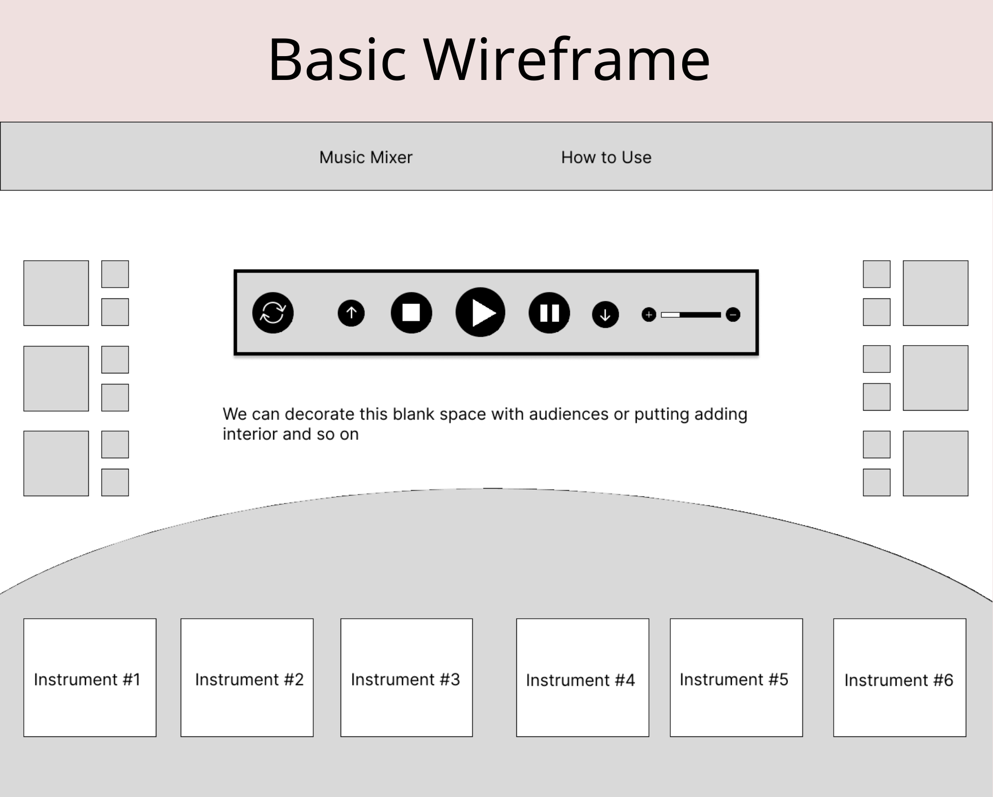 music mixer wireframe